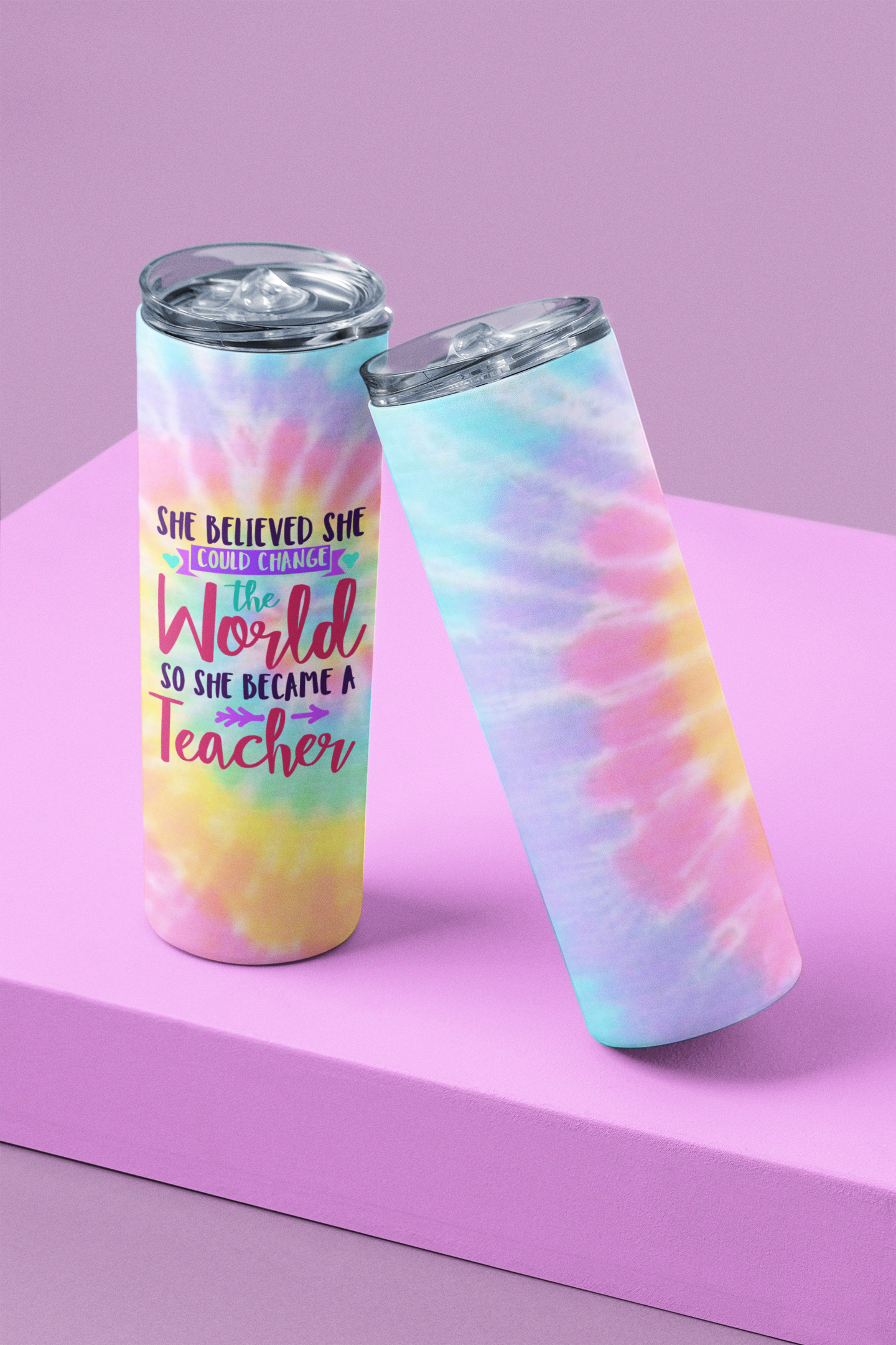 "She Believed She Could Change the World" Teacher Tumbler