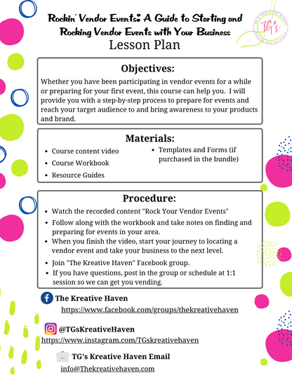 "Rock Your Vendor Events" Masterclass